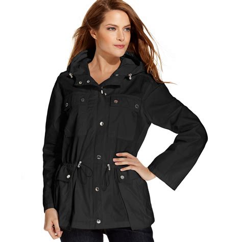 michael kors black jacket women|Michael Kors anorak jacket women.